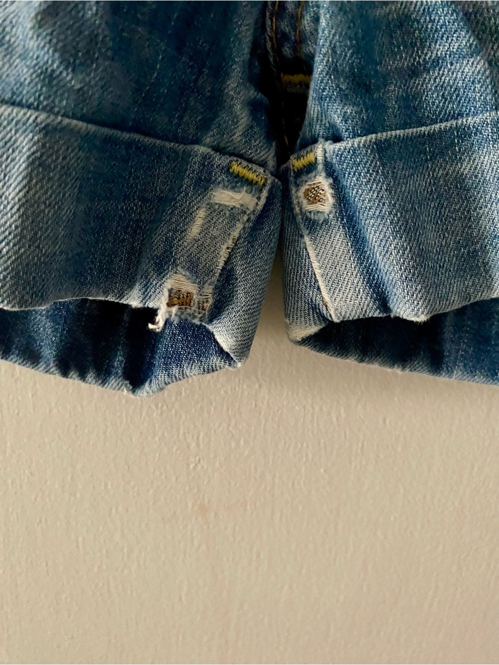 True Religion Light Blue Denim Cuffed Women's Jean Shorts - Picture 7 of 7